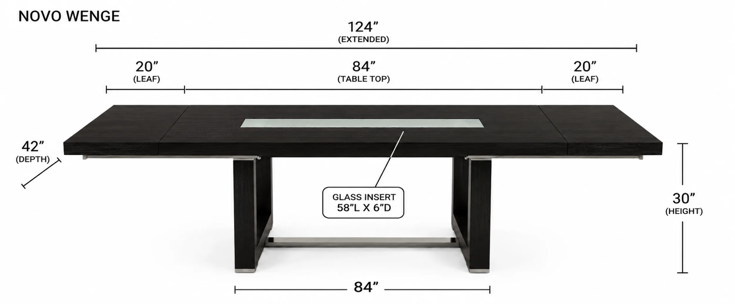Novo Black Extendable Dining Table - Image 3