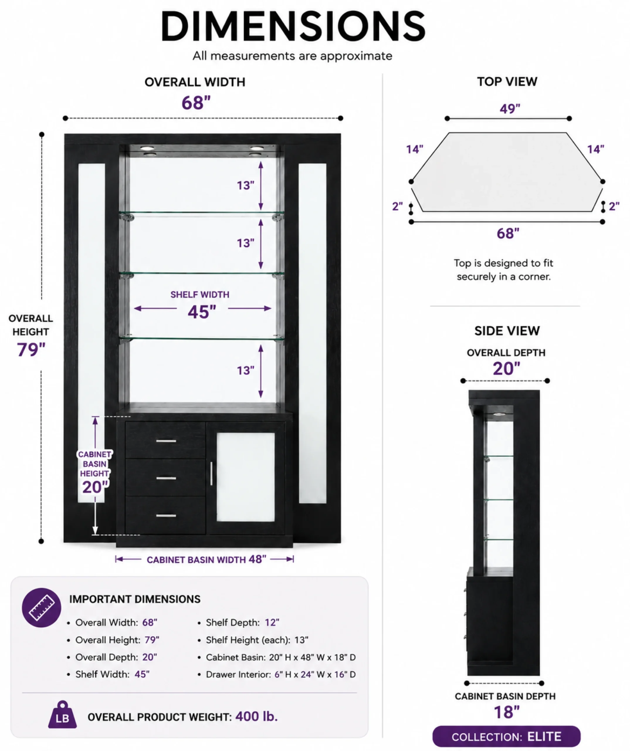 Elite Corner Home Bar with Glass Shelves and Storage - Image 6