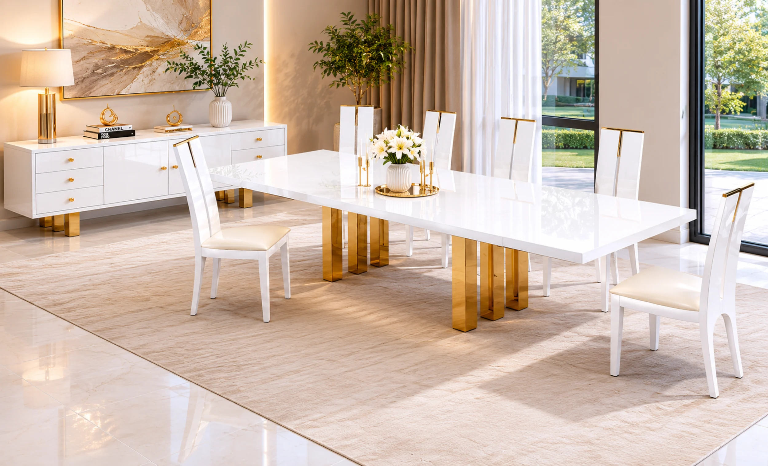 Roma White Gold Table
