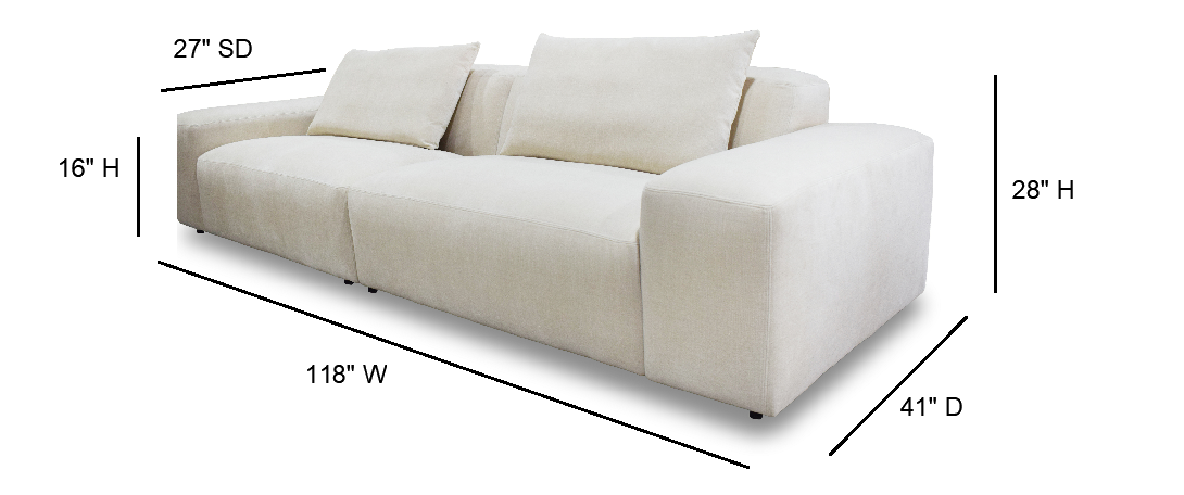 MARBELLA Cream Sofa - Image 6