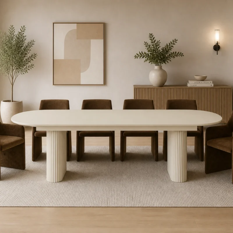 Nikki Off-White Butterfly Leaf Dining Table. Estimated Arrival: June 2026