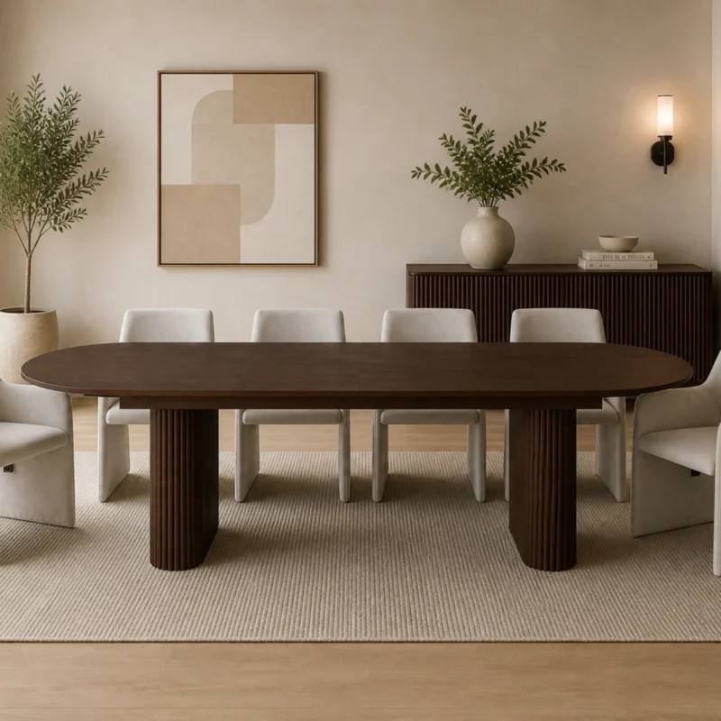 Nikki Walnut Butterfly Leaf Dining Table. Estimated Arrival: June 2026