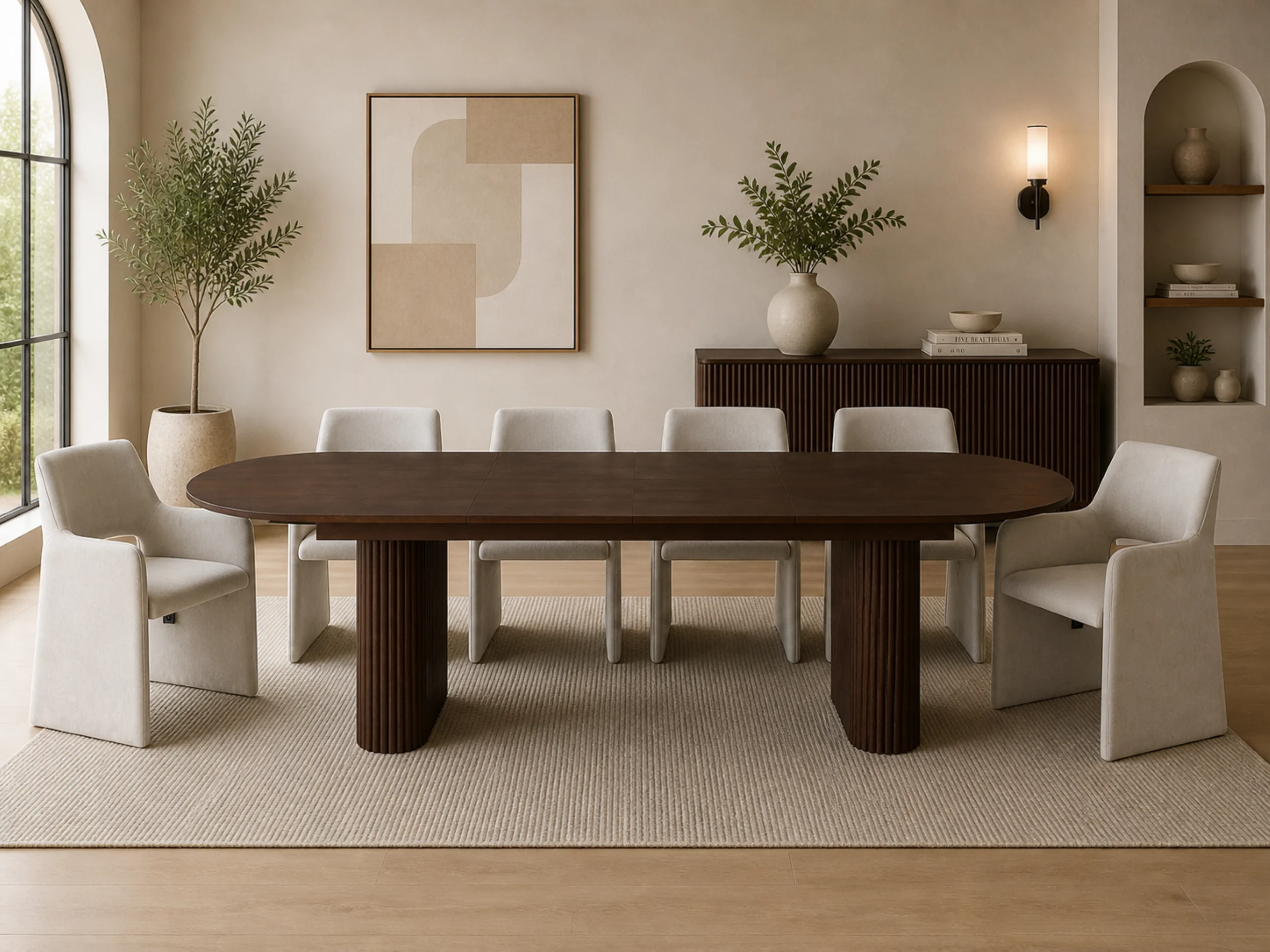 Nikki Walnut Butterfly Leaf Dining Table. Estimated Arrival: June 2026