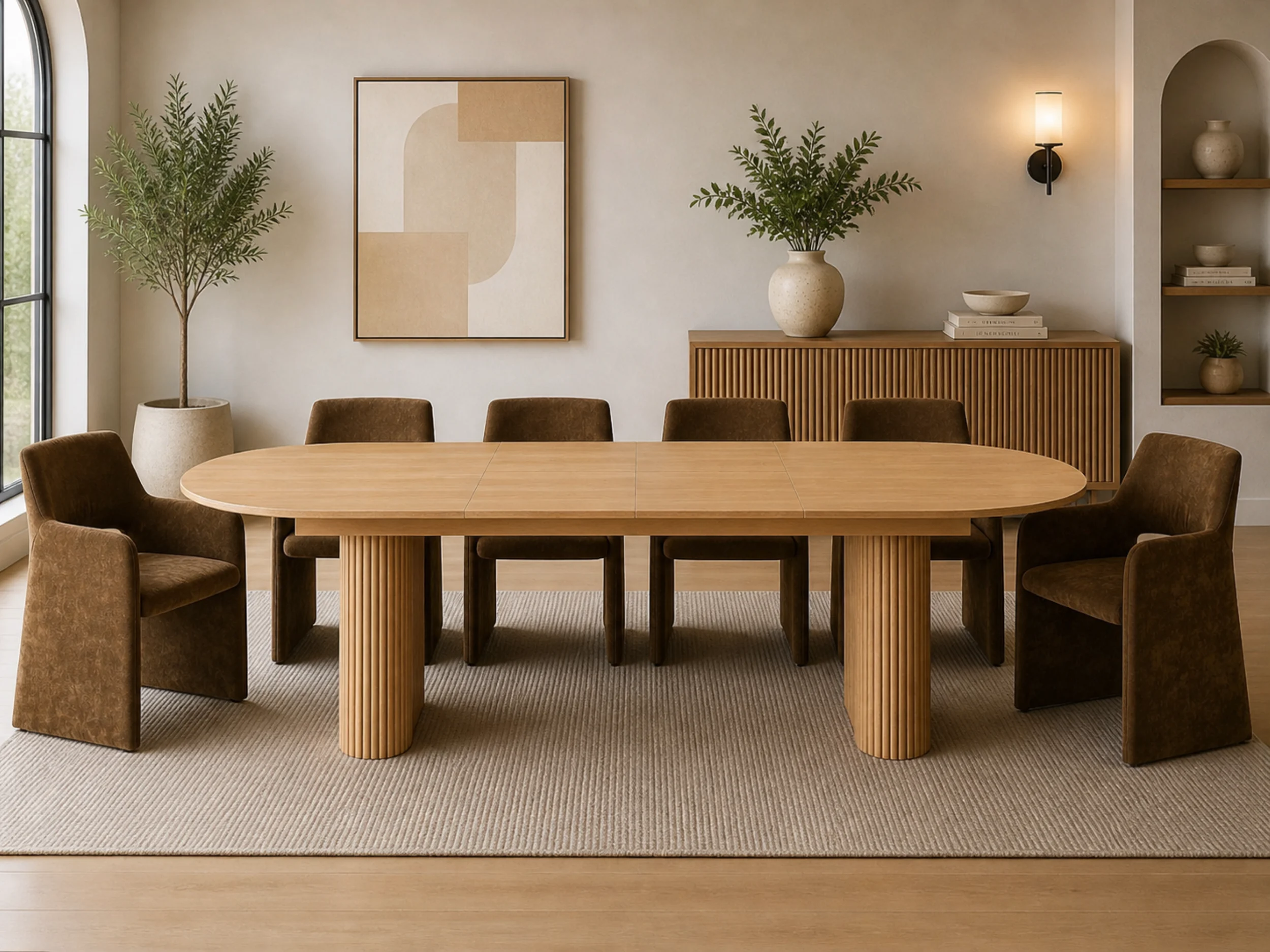 Nikki Oak Butterfly Leaf Dining Table. Estimated Arrival: June 2026