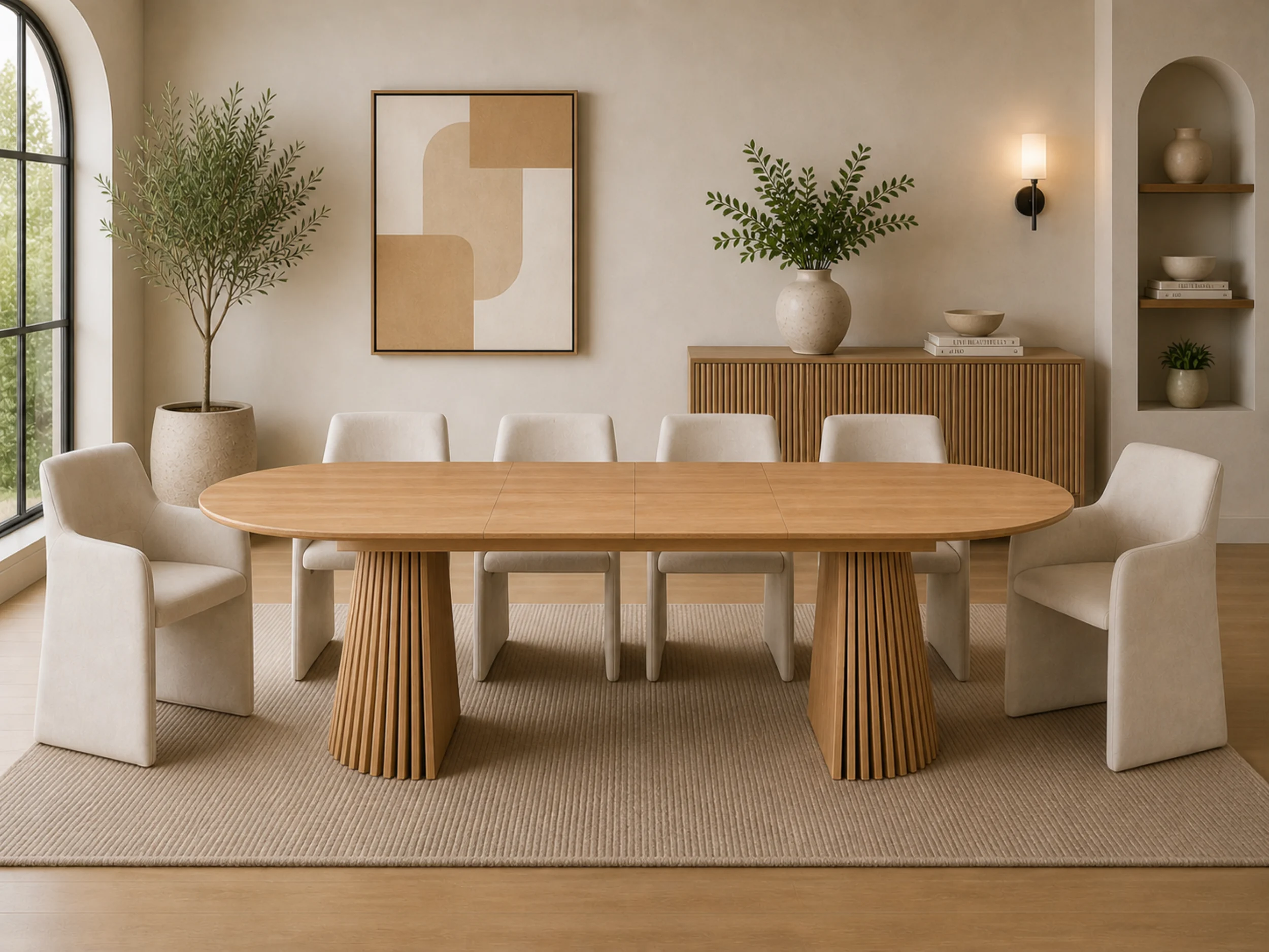 Mila Oak Butterfly Leaf Dining Table Estimated Arrival: June 2026