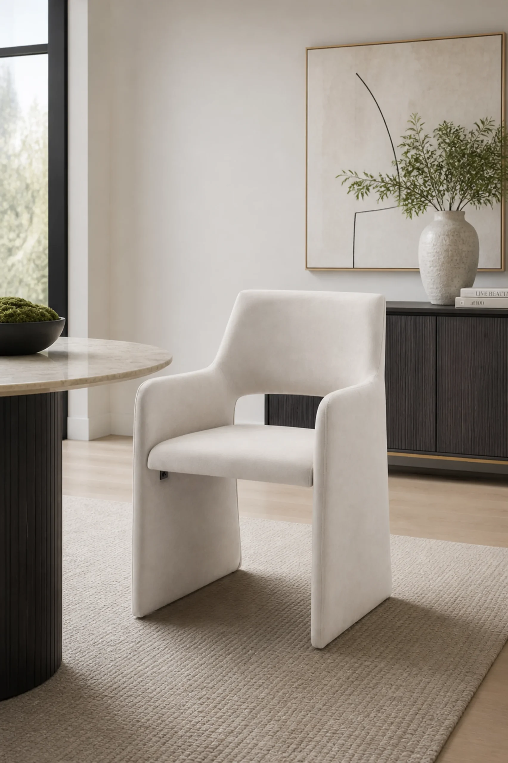 Luna Off-White Upholstered Dining Chair Estimated Arrival: June 2026