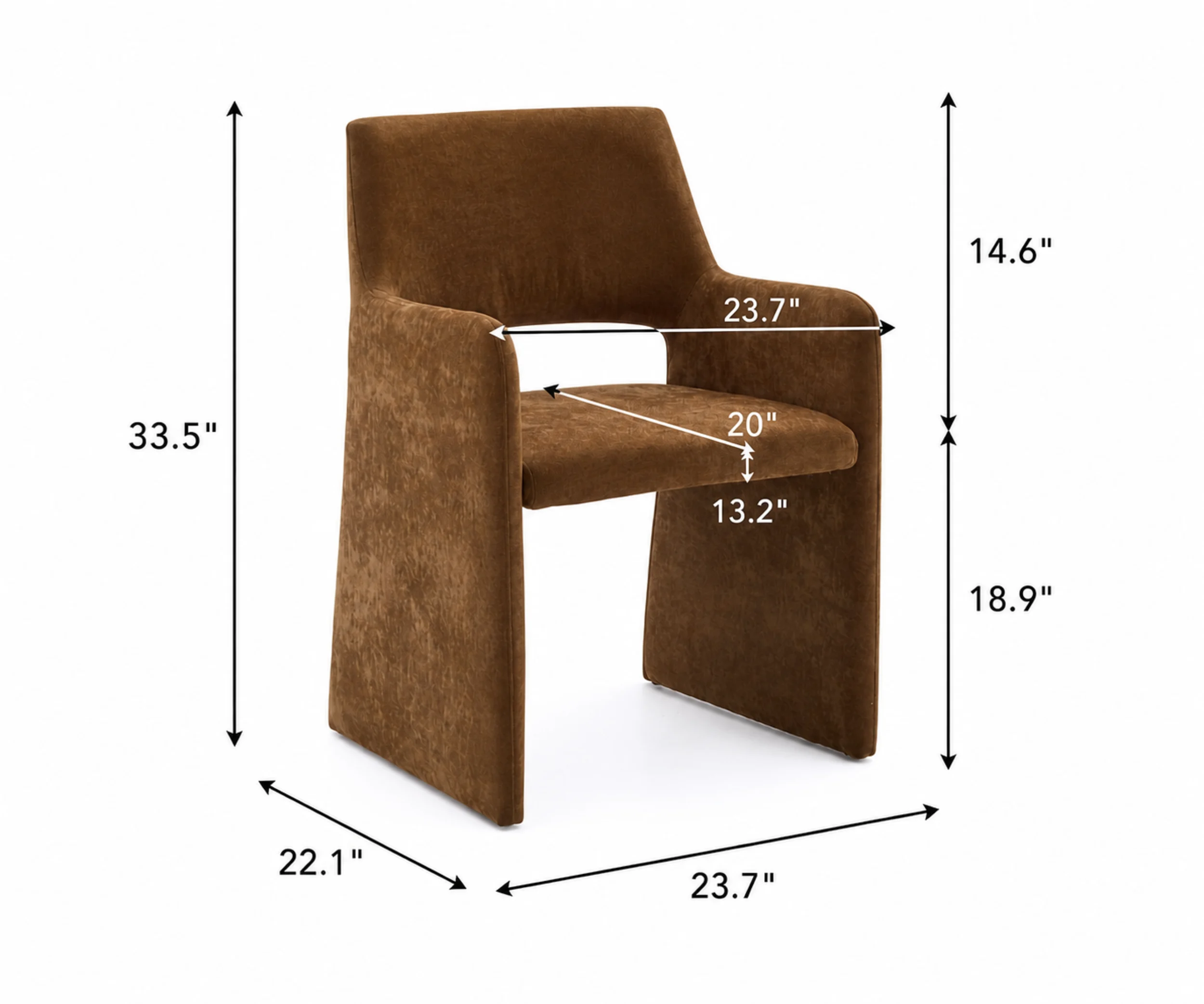 Luna Saddle Brown Upholstered Dining Chair Estimated Arrival: June 2026 - Image 2